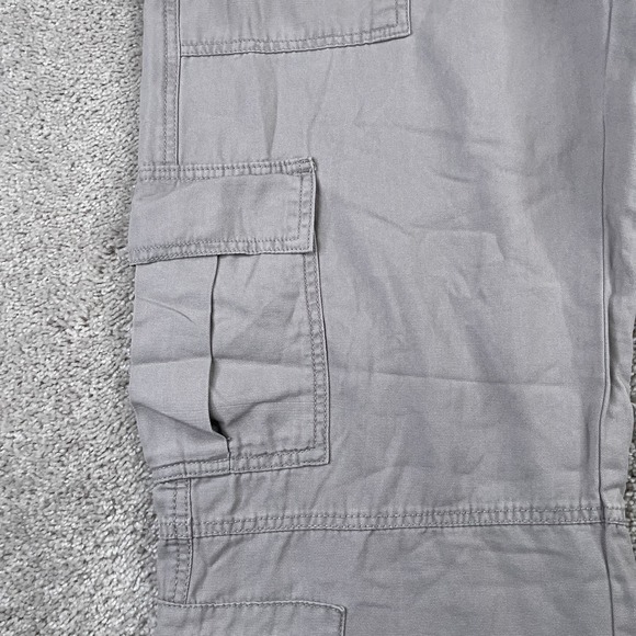 Aeropostale Pants Womens Medium Short Grey Canvas Utility Cargo Wide Leg Baggy - Picture 4 of 16